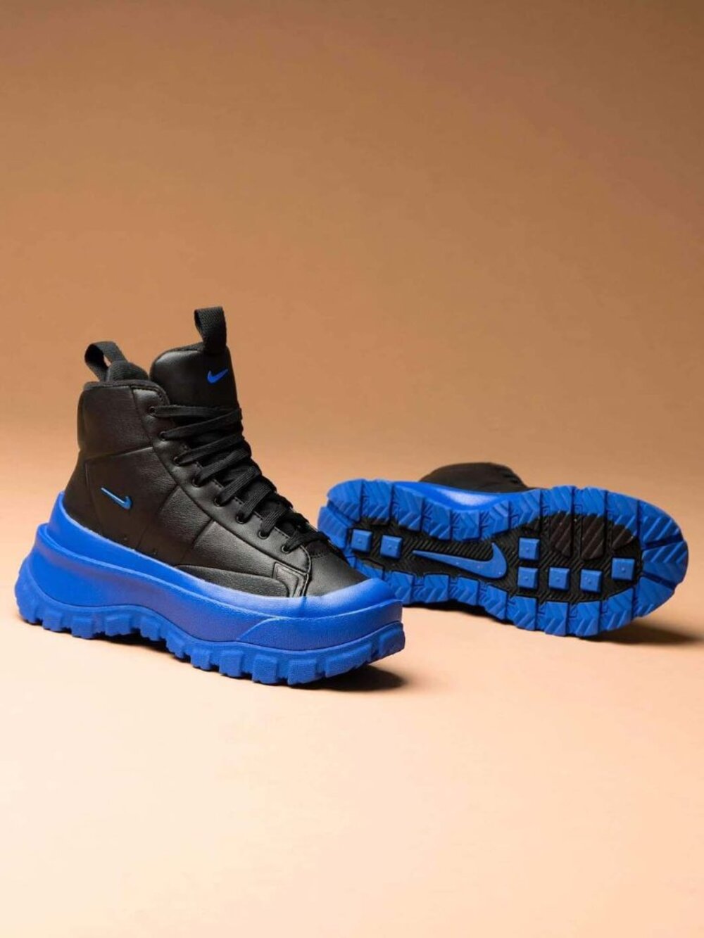 Nike Blazer Roam Mid Black Racer Blue Womens Boot Sneakers Chunky Lug Sole 7.5